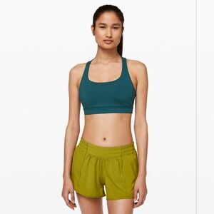Lululemon Sports Bra Size 6 Womens Energy Bra Bermuda Teal Activewear Athletic
